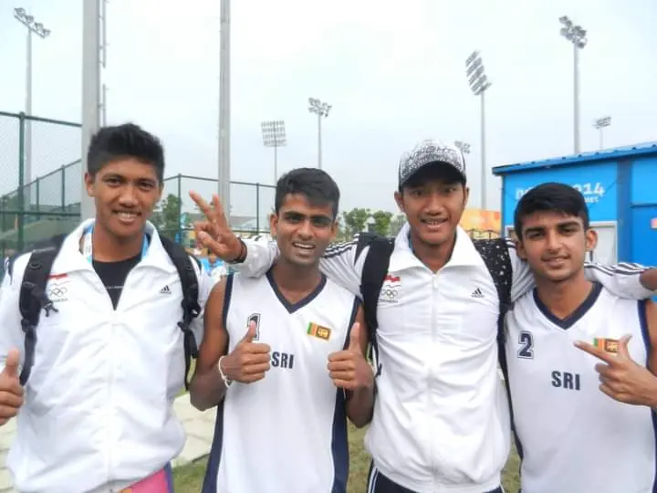 Sri Lankan beach volleyball athletes at the Youth Olympics