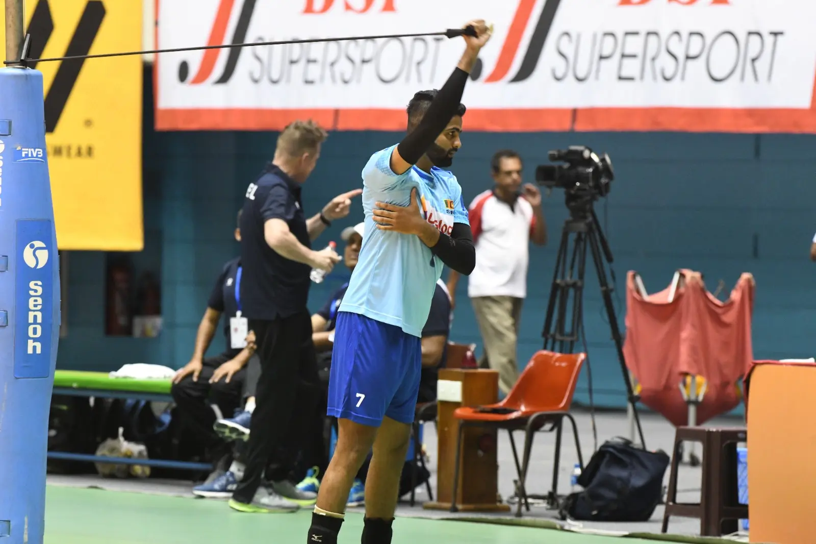 Sri Lankan team celebrating the CAVA title