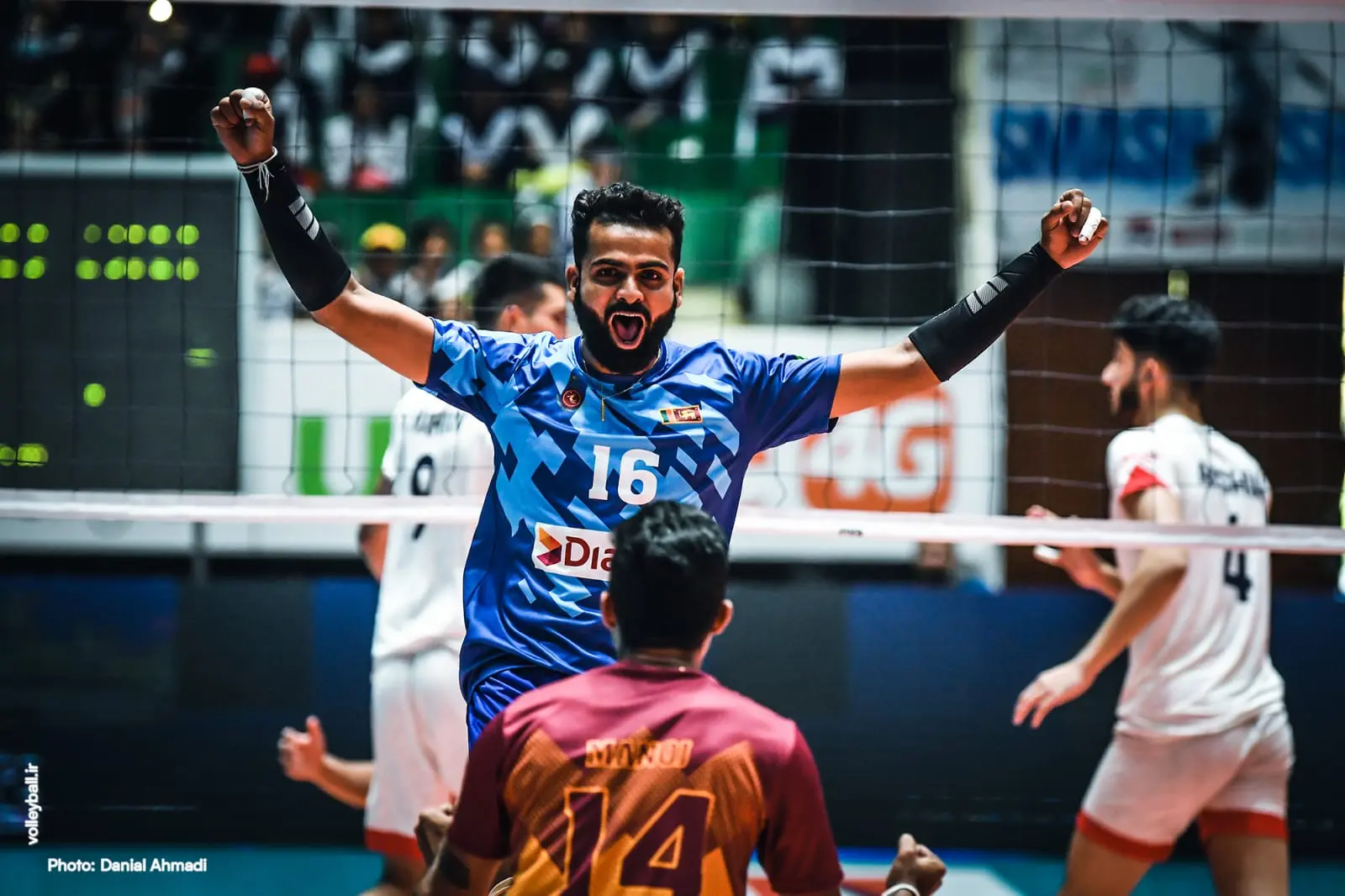 Isuru celebrating during the Central Asian Championship