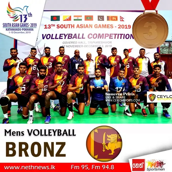 Sri Lankan volleyball players at the South Asian Games