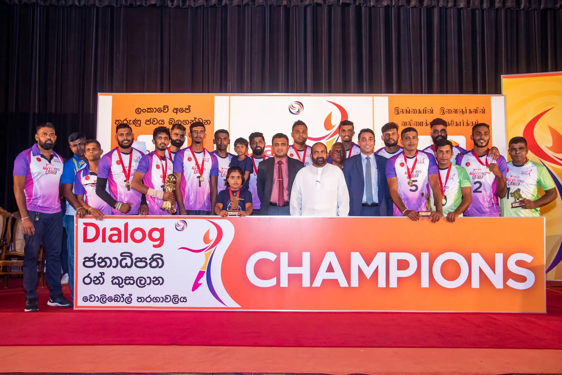Team celebrating a national volleyball championship
