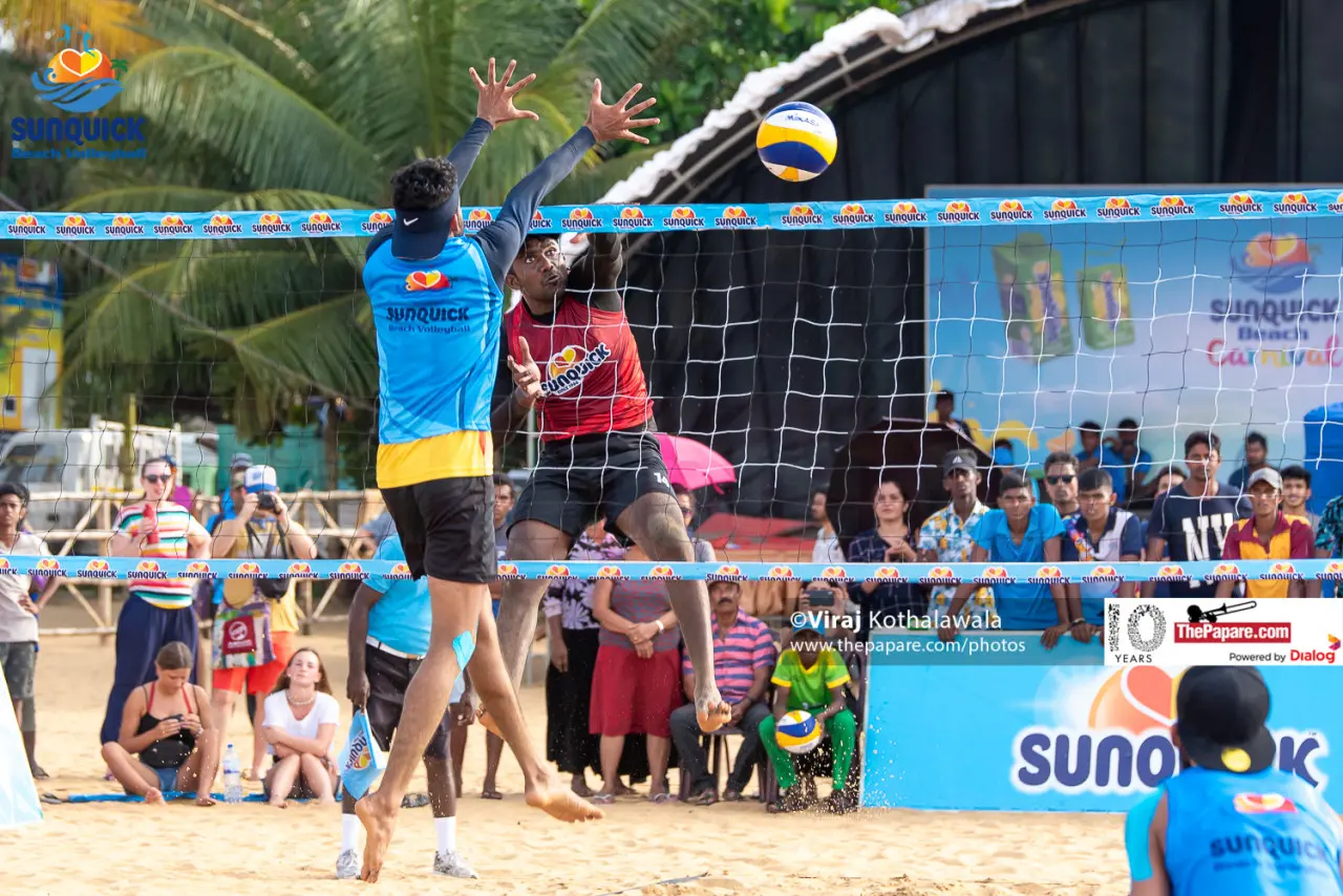 National volleyball match action