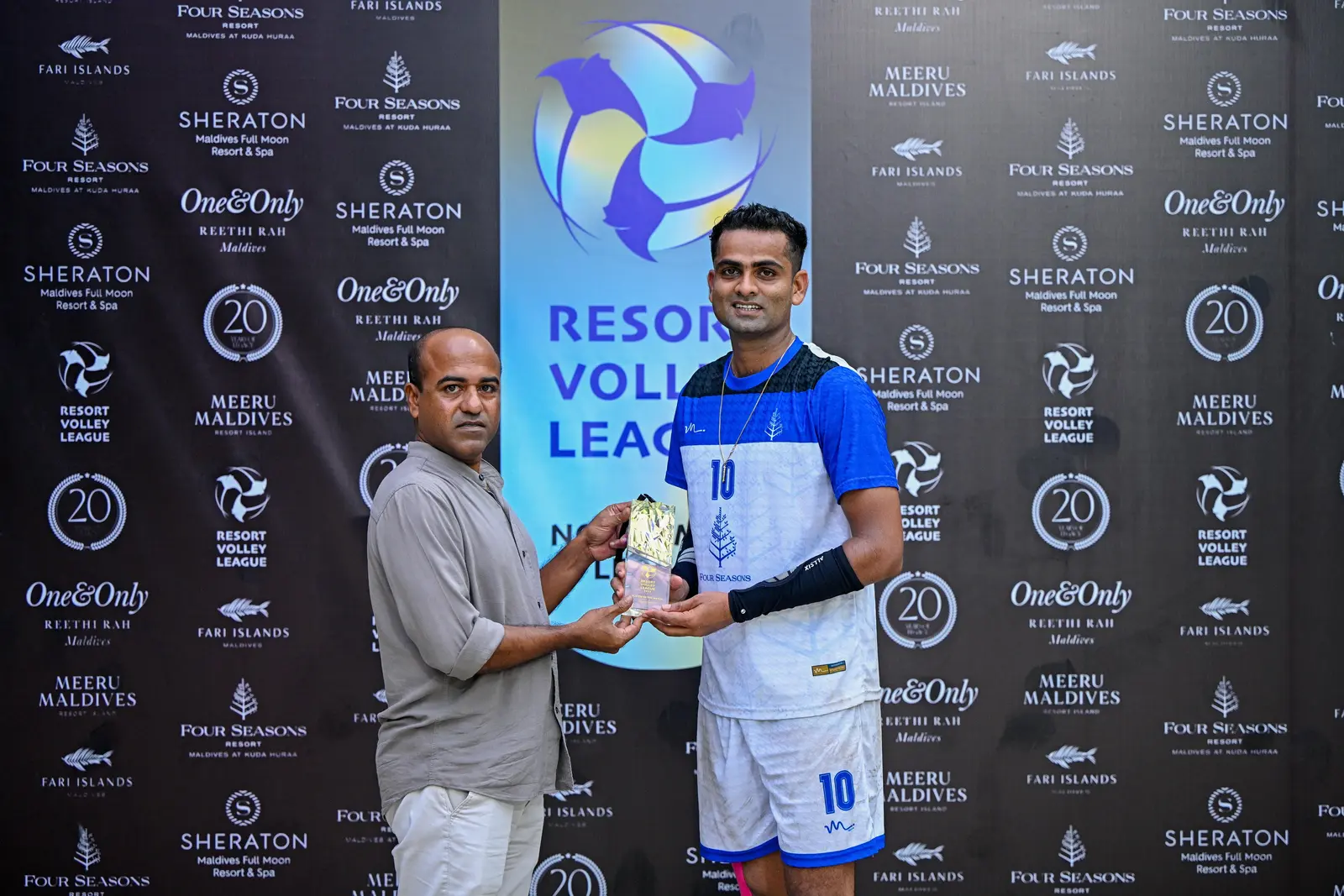 Resort volleyball team with awards
